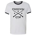 thumbnail image 1 of FREEDOM 1776 Adult Short Sleeve Ringer T-shirt, 1 of 3
