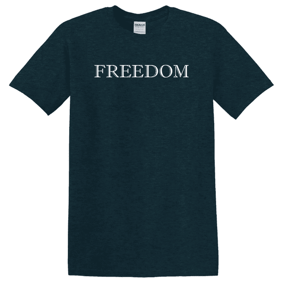 FREEDOM Graphic Tee, Inspirational Word Print T-Shirt, Casual Everyday Top