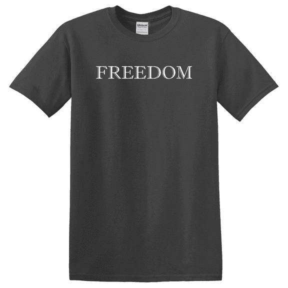 FREEDOM Graphic Tee, Inspirational Word Print T-Shirt, Casual Everyday Top