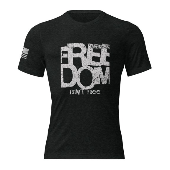 FREEDOM ISN'T FREE - Short sleeve t-shirt (Charcoal-Black Triblend, 4XL)