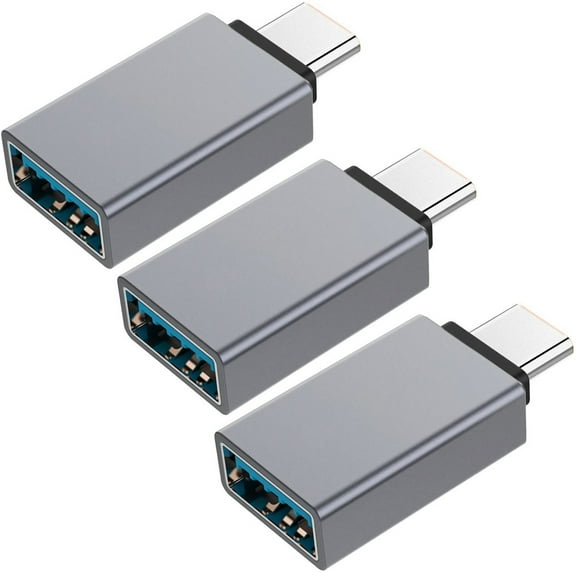 FREEDOMTECH USB C to USB Adapter Type C OTG (3-Pack) USB C Male to USB 3.0 A Female Connector Compatible for MacBook Pro 2019 2018, Samsung Galaxy S10 S9 S8 Note 9 8, LG V40 V30 G6, Google Pixel 2 XL