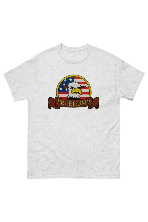 FREEDUMB DUMB EAGLE RETRO 80s SKATEBOARDING SKATE T SHIRT DESIGN