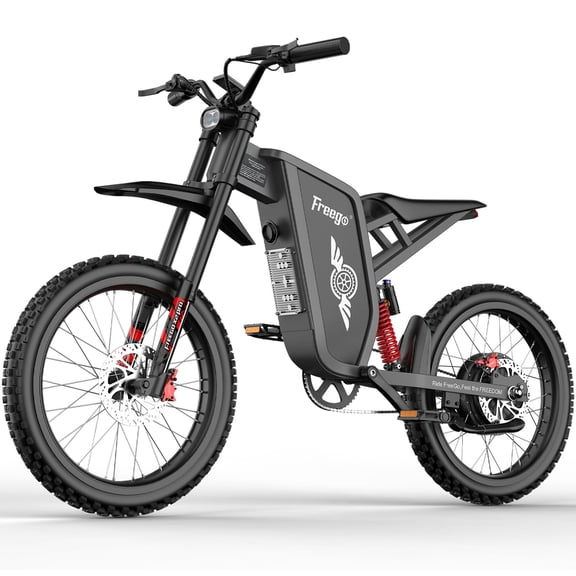 FREEGO X2 Pro 6000W Electric Dirt Bike with Pedals, 60V 30Ah All-Terrain E Moto, 50 MPH, KKE Suspension, UL 2271