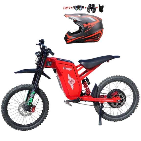 FREEGO X2 Pro Electric Bike for Adults,6000W Peak Motor,60V 30Ah Battery,50 MPH,56 Miles,Full Suspension,Hydraulic Disc Brakes,E-Bike Red
