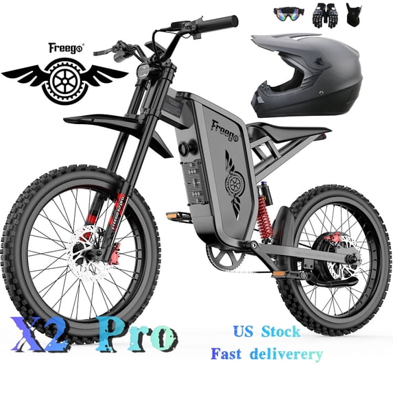 FREEGO X2 Pro Electric Dirt Bike – 6000W Peak Motor, 60V/30Ah Battery, 50MPH Speed, 80-Mile Range, UL2849 Certified