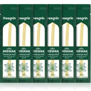 FREEGRIN 6 Pack Natural Miswak Sticks, Organic Wooden Miswak Toothbrush for Healthy Gums & Fresher Breath, No Toothpaste Required, Mint Flavor