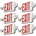 FREELICHT 6 Pack Red Exit Signs with Emergency Lights, Two LED