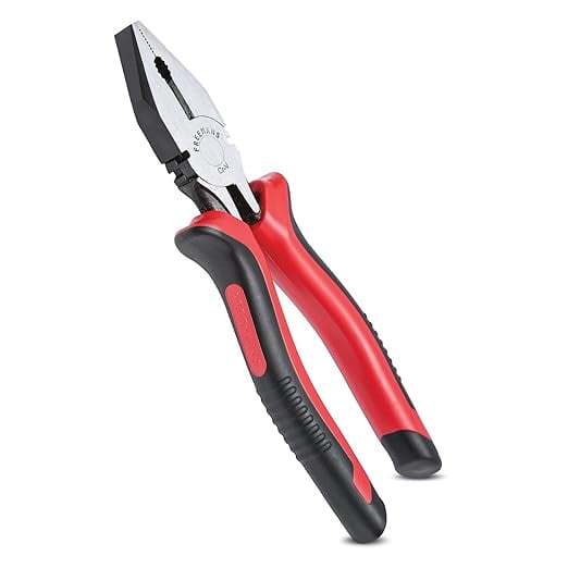 FREEMANS FCP08 Combination Plier with Cellulose Acetate Sleeve for Home DIY & Electrical Applications II Plier for Bending, Holding, Cutting & Pulling etc - 8 Inch