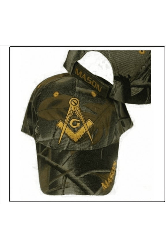 CAMO EMBROIDERED ADJUSTABLE HAT mason masonic lodge camouflage cap A67