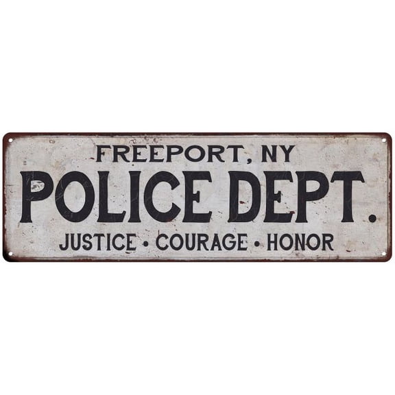 FREEPORT, NY POLICE DEPT. Home Decor Metal Sign Gift 8x24 108240012860