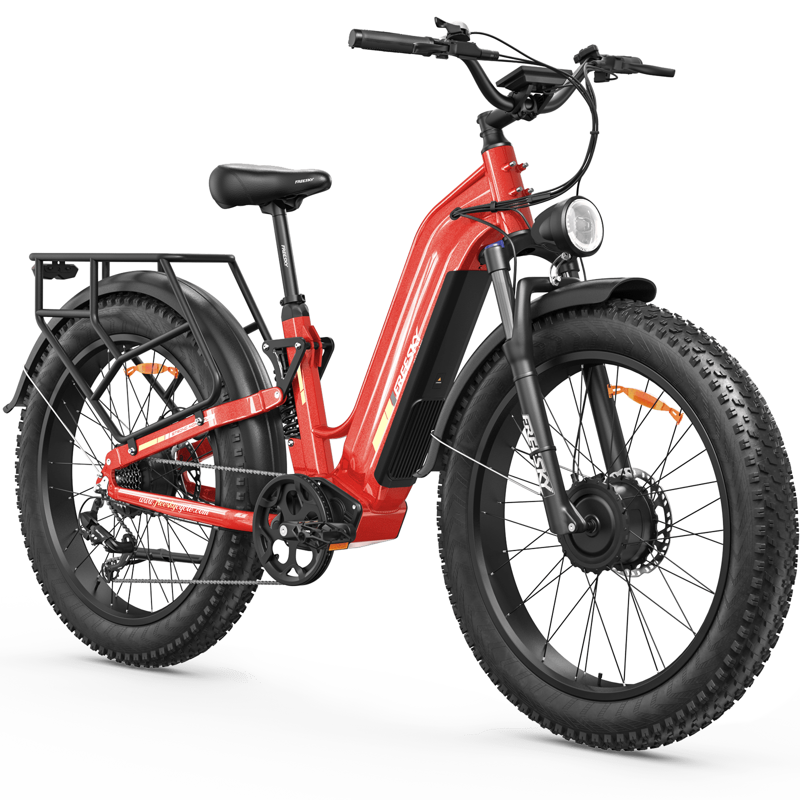 FREESKY Ranger AIR Dual Motor 3500W Electric Bike for Adults, 200NM Fast Ebike, 105 Miles Long Range Full Suspension 26" Fat Tire Electric Mountain Bicycle for Hunting Commuting Off-Road