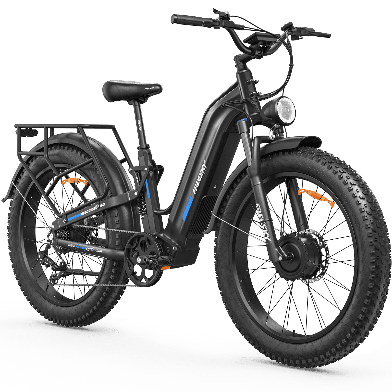 FREESKY Ranger AIR Dual Motor Electric Bike for Adults, 3500W 200NM Fast Ebike,105Miles Long Range E Bike,Full Suspension Electric Mountain Bike, 26'' Fat Tire Electric Bicycle for Man Womens Hunters