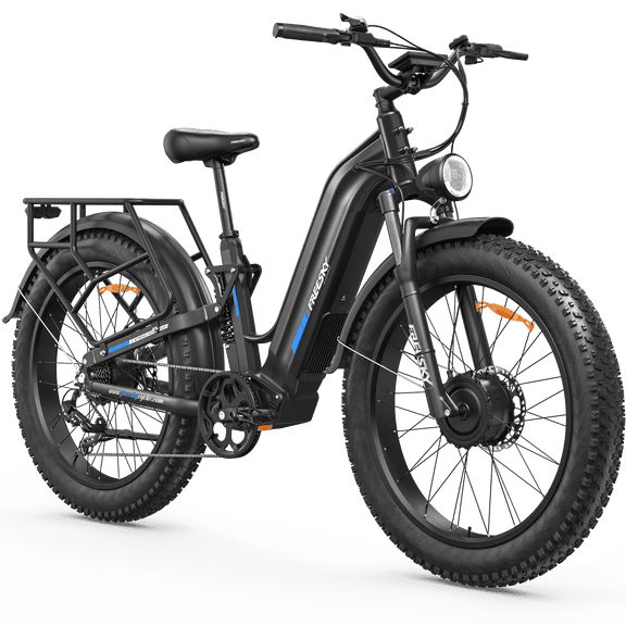 FREESKY Ranger AIR Dual Motor Electric Bike for Adults, 3500W 200NM Fast Ebike,105Miles Long Range E Bike,Full Suspension Electric Mountain Bike, 26'' Fat Tire Electric Bicycle for Man Womens Hunters