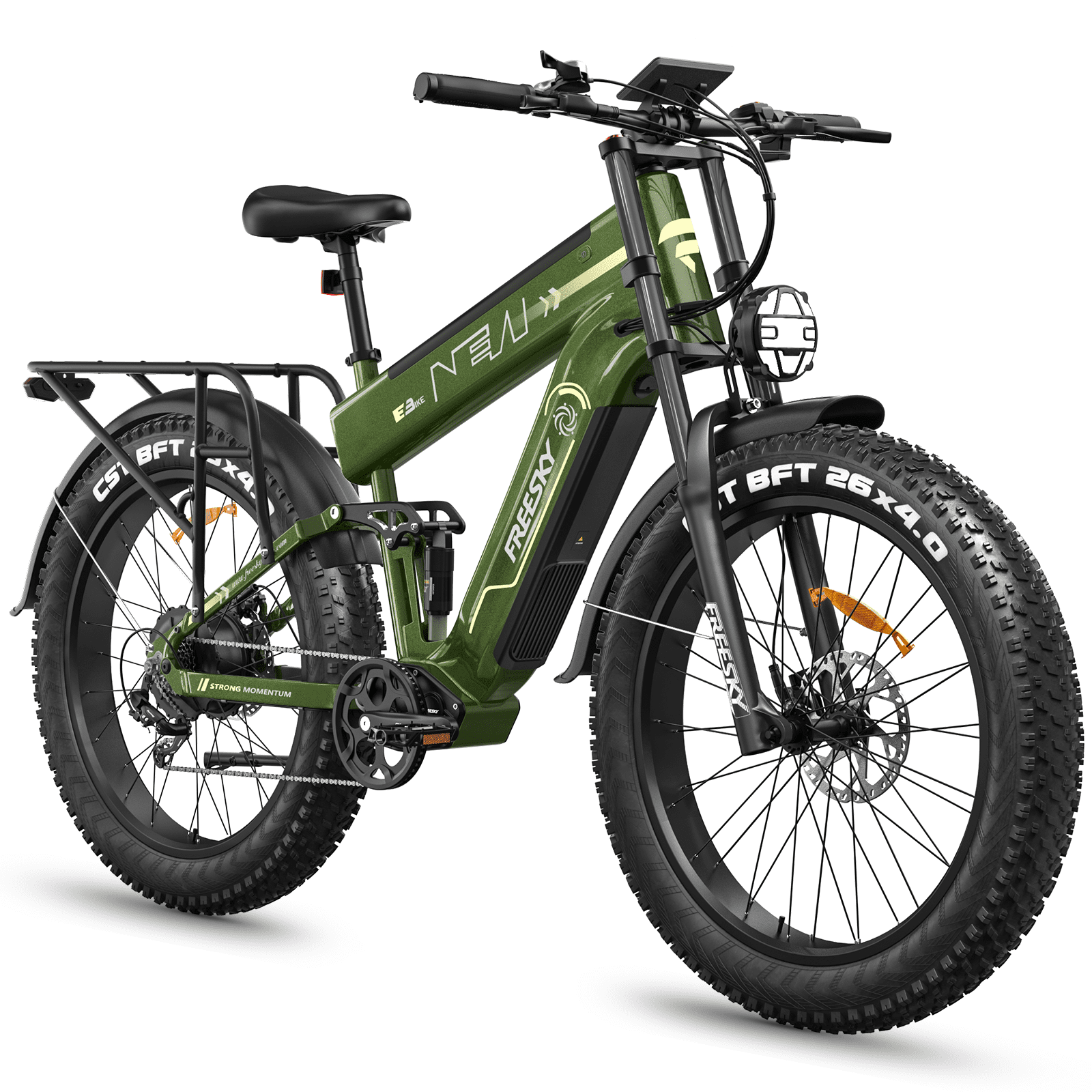 FREESKY 48V 45AH LG Dual Battery Electric Bike, 26" Fat Tire Mountain Ebike, Full Suspension & Hydraulic Brakes UL 2849 Certified by TÜV