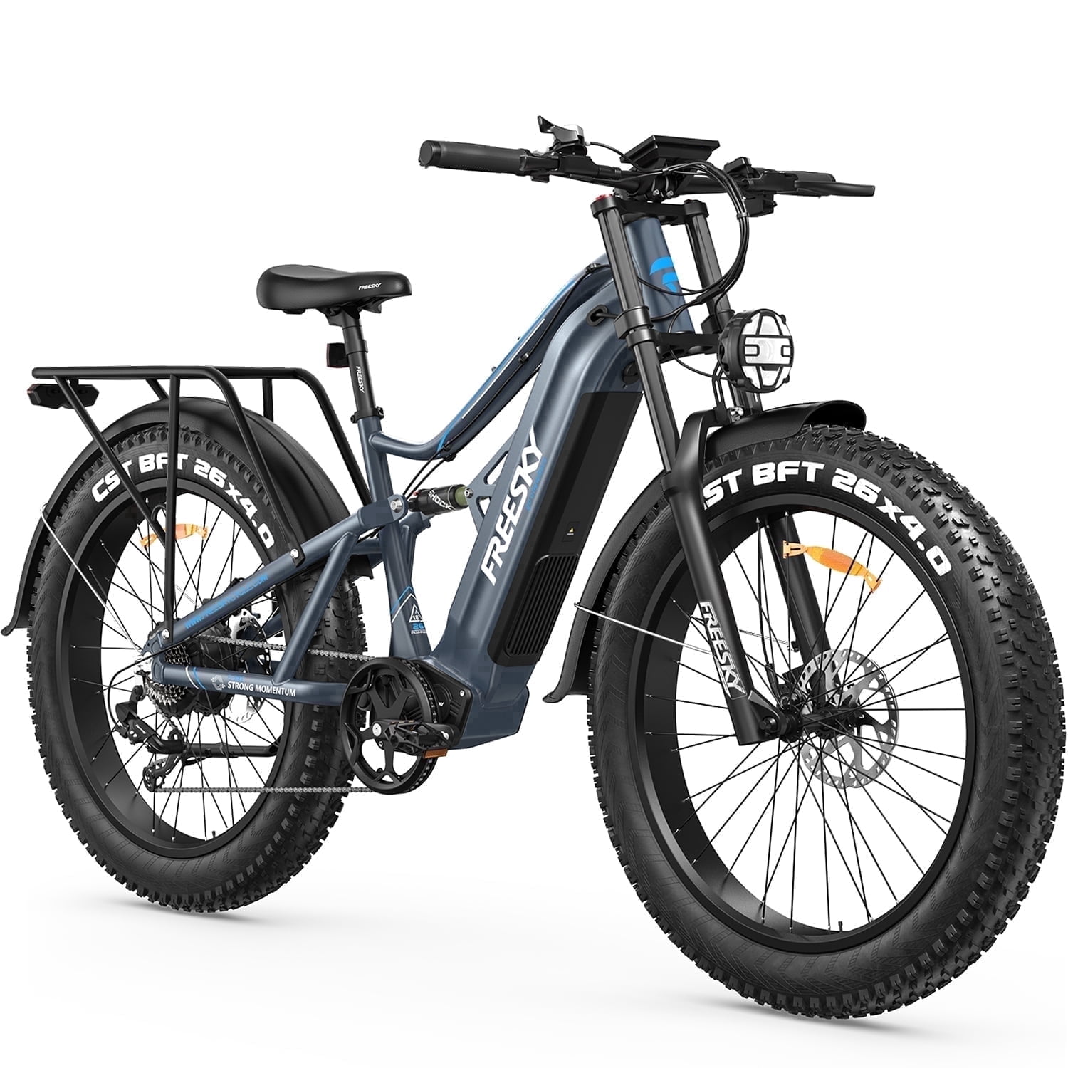 FREESKY 3500W BAFANG Motor Electric Bike for Adults, 48V 35Ah Samsung Cells Battery Ebike 140 Miles, 38+MPH, 26" Fat Tire Dirt All-Terrain Mountain E Bike, Full Suspension, UL 2849 Certified by TÜV