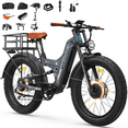 thumbnail image 1 of FREESKY Dual Motor 60V 30Ah LG Battery 120Mile 260NM Electric Mountain Bike for Adults, Full Suspension,26" Fat Tire All Terrain,Off-Road Ebike, 1 of 7