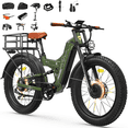 thumbnail image 1 of FREESKY Dual Motor 60V 30Ah LG Battery 120Mile 260NM Electric Mountain Bike for Adults, Full Suspension,26" Fat Tire All Terrain,Off-Road Ebike, 1 of 7