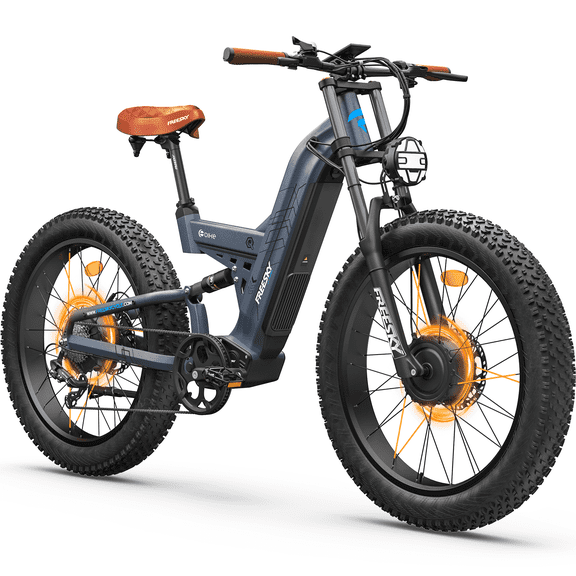 FREESKY 4000W Dual Motor 26" Fat Tire Electric Mountain Bike - 48V 30AH Samsung Battery 120Miles Range 40MPH AWD Full Suspension UL2849