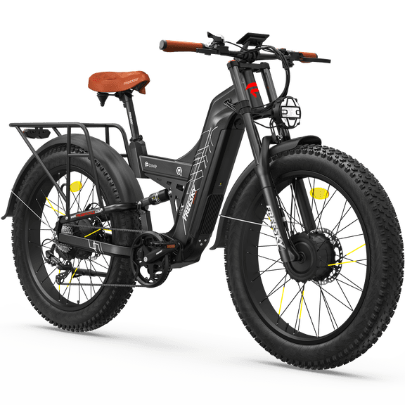 FREESKY Dual Motor 60V 30Ah LG Battery 120Mile 260NM Electric Mountain Bike for Adults, Full Suspension,26" Fat Tire All Terrain,Off-Road Ebike