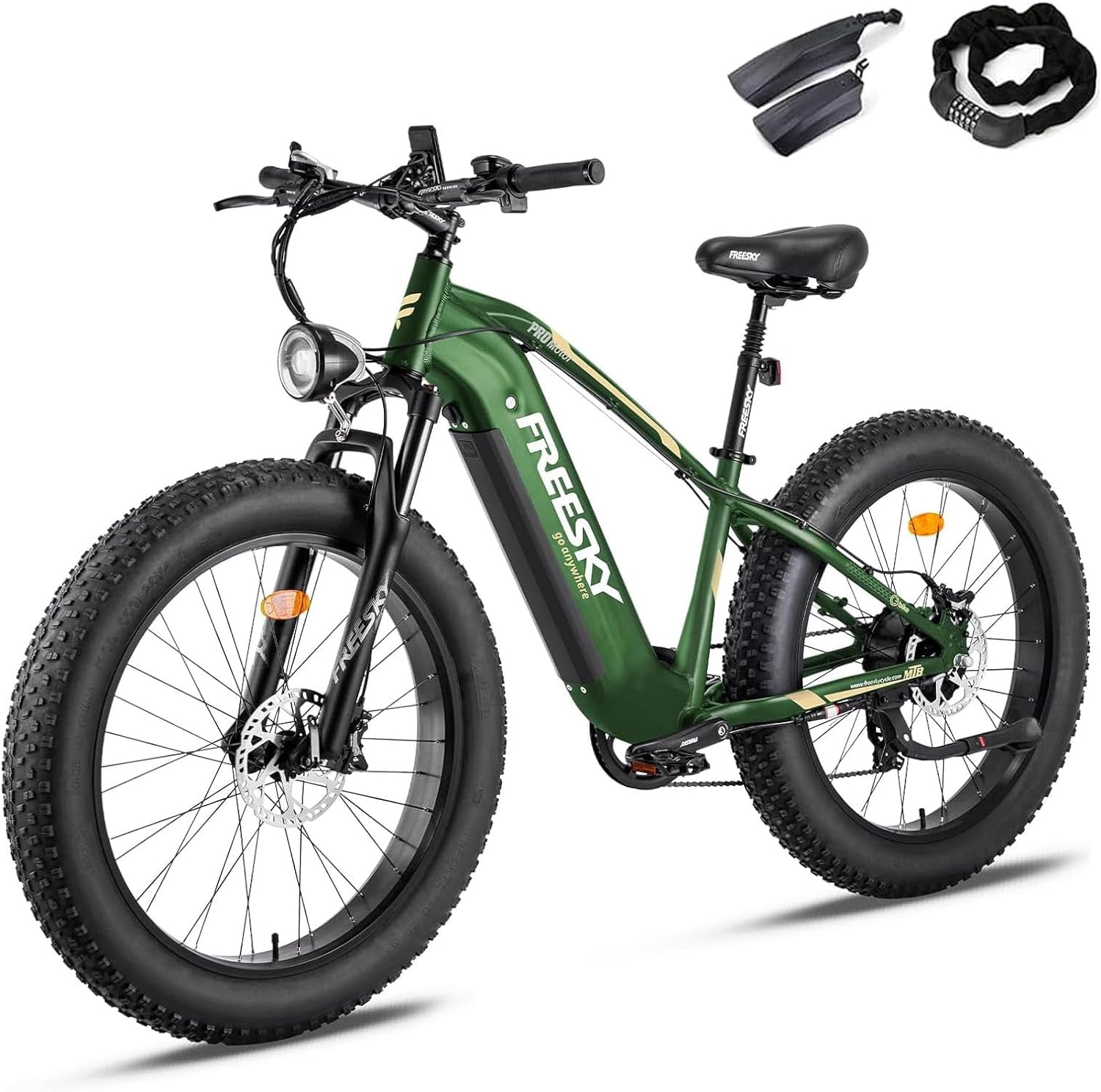 FREESKY Electric Bike 750W 19 MPH Brushless Motor, 26