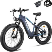 FREESKY Electric Bike 750W 19 MPH Brushless Motor, 26" Fat Tire 48V 15Ah Samsung Cells Battery 35-80Miles Ebike