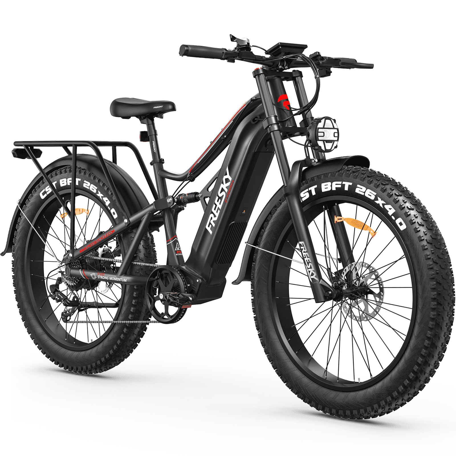 FREESKY 3500W BAFANG Motor Electric Bike for Adults, 48V 35Ah Samsung Cells Battery Ebike 140 Miles, 38+MPH, 26" Fat Tire Dirt All-Terrain Mountain E Bike, Full Suspension, UL 2849 Certified by TÜV