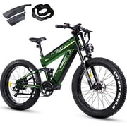 FREESKY Electric Bike for Adults, 750W BAFANG Motor Dual Battery 26”Fat Tire E-Bicycle, Full Suspension E Mountain Bike 48V 26.6AH Fast Ebikes