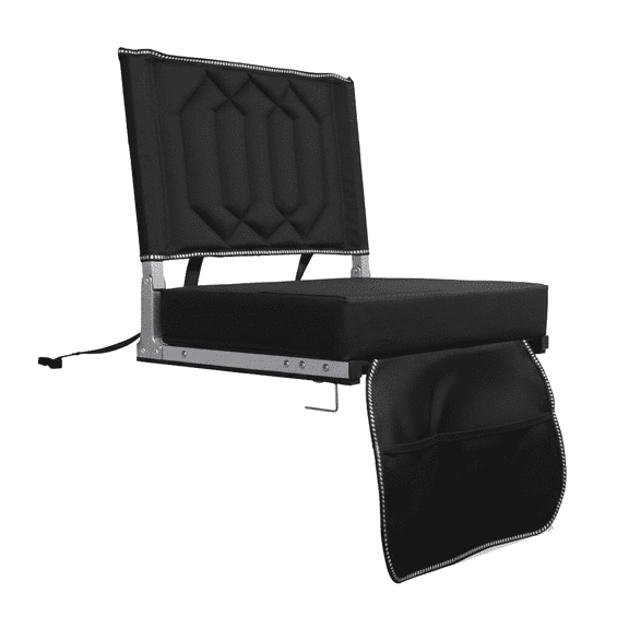 FREESKY Portable Stadium Seat for Bleachers, 2.8" Extra Thick Padded Cushion, 380lbs Capacity Foldable Chair with Back Support for Sports, Camping, Outdoor, Black