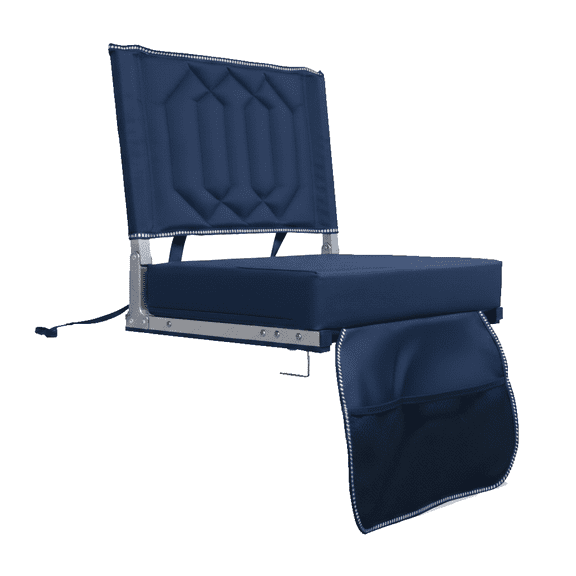FREESKY Portable Stadium Seat for Bleachers, 2.8" Extra Thick Padded Cushion, 380lbs Capacity Foldable Chair with Back Support for Sports, Camping, Outdoor, Blue
