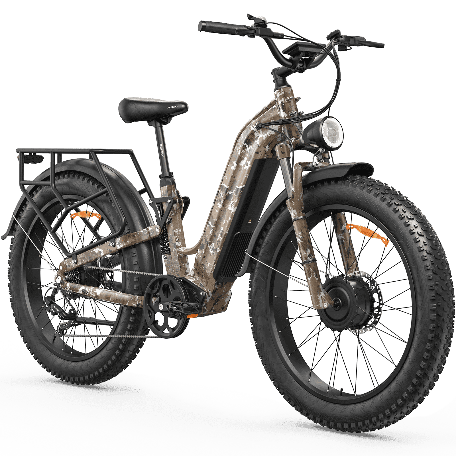 FREESKY Ranger AIR Dual Motor Electric Bike for Adults, 3500W 200NM Fast Ebike,105Miles Long Range E Bike,Full Suspension Electric Mountain Bike, 26'' Fat Tire Electric Bicycle for Man Womens Hunters