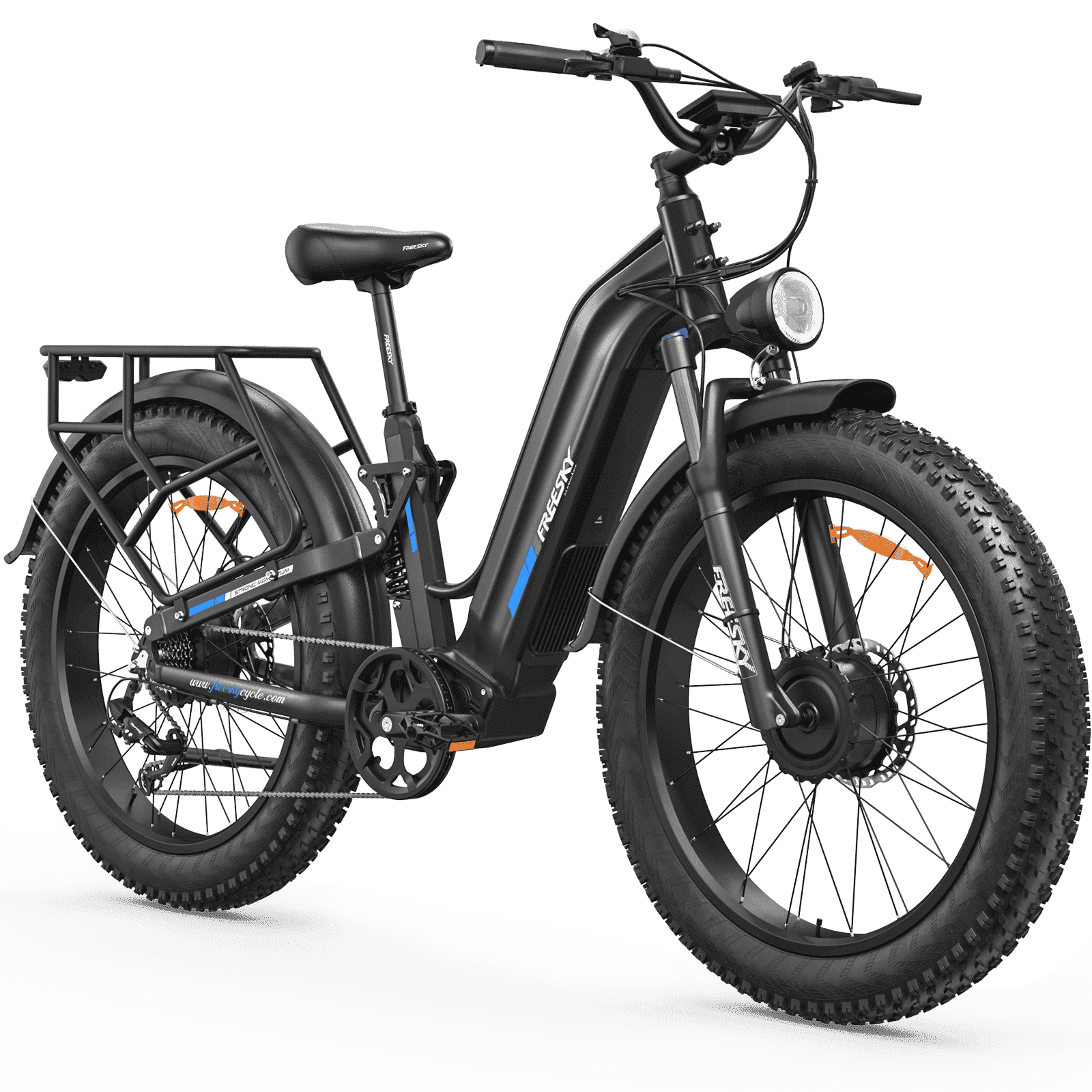 FREESKY Ranger AIR Dual Motor Electric Bike for Adults, 3500W 200NM Fast Ebike,105Miles Long Range E Bike,Full Suspension Electric Mountain Bike, 26'' Fat Tire Electric Bicycle for Man Womens Hunters