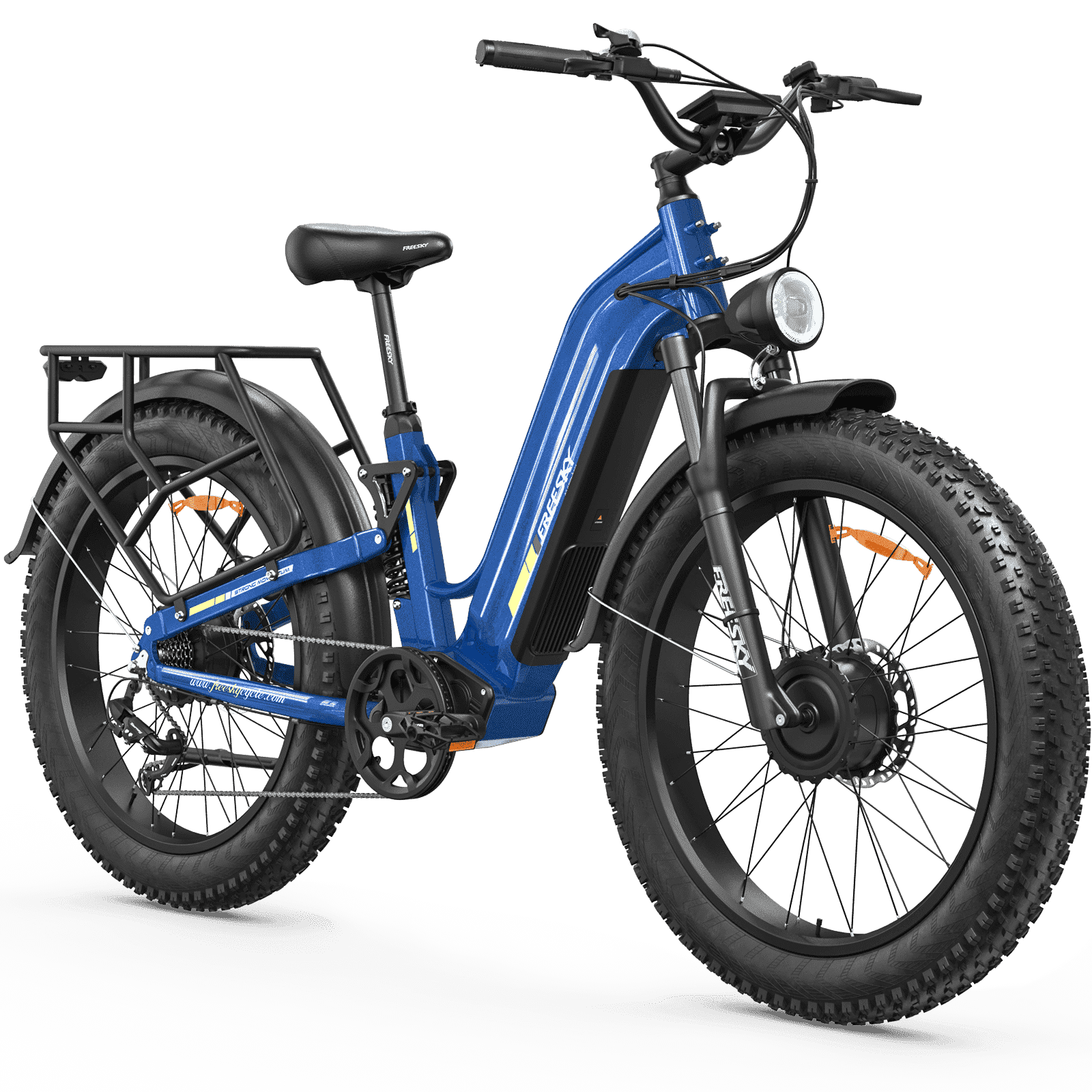 FREESKY Ranger AIR Dual Motor Electric Bike for Adults, 3500W 200NM Fast Ebike,105Miles Long Range E Bike,Full Suspension Electric Mountain Bike, 26'' Fat Tire Electric Bicycle for Man Womens Hunters