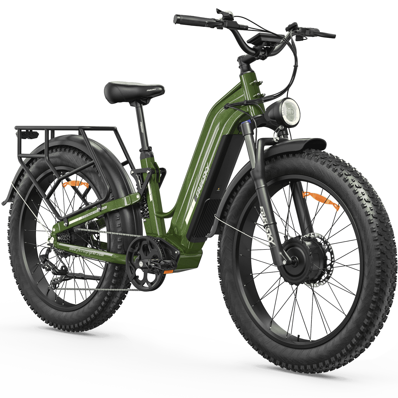 FREESKY Ranger AIR Dual Motor Electric Bike for Adults, 3500W 200NM Fast Ebike,105Miles Long Range E Bike,Full Suspension Electric Mountain Bike, 26'' Fat Tire Electric Bicycle for Man Womens Hunters