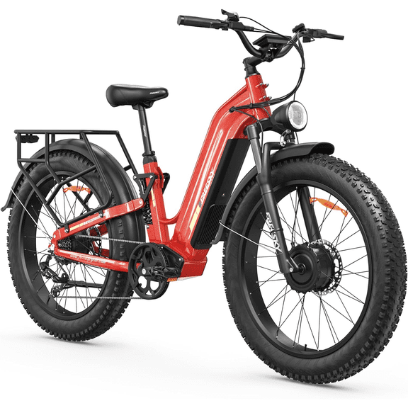 FREESKY Ranger AIR Dual Motor Electric Bike for Adults, 3500W Fast Ebike,105Miles Long Range 48V 25A Electric Mountain Bike, 34MPH 200NM Dirt E Bike, 26'' Fat Tire Full Suspension Electric Bicycle
