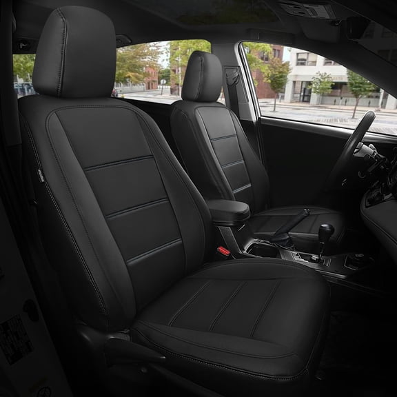 Freesoo for Toyota Corolla Seat Covers LE 2023 2024 2025 2026, Custom Fit Car Seat Covers Full Set, Luxury Leather Seat Covers for Cars, Waterproof Car Seat Cover Protector Cushions, Black Full Set