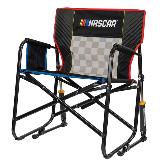 GCI Outdoor Freestyle Rocker XL Oversized Foldable Rocking Camp Chair, NASCAR