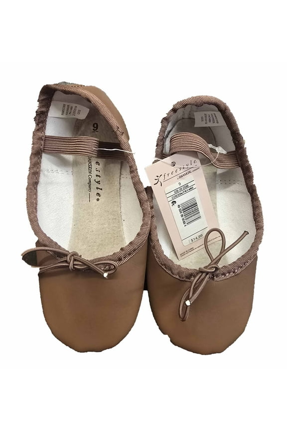FREESTYLE by Danskin Kids' Ballet Dance Shoes - Brown - Size: 9