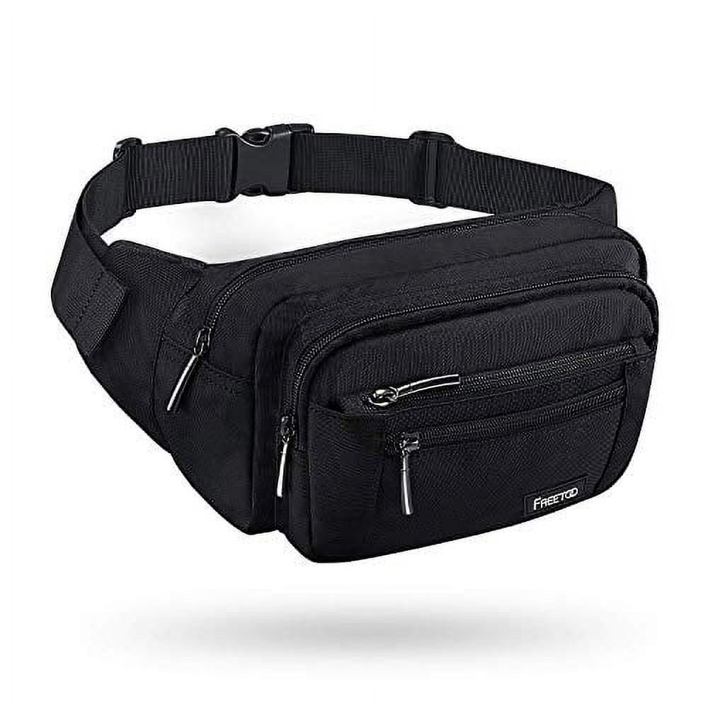 FREETOO Waist Pack Bag Fanny Pack for Men&Women Hip Bum Bag with Adjustable  Strap for Outdoors Workout Traveling Casual Running Hiking Cycling (Black)