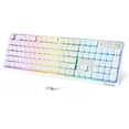 thumbnail image 1 of FREEWOLF M104 Wireless Gaming Keyboard Wired/Bluetooth Mechanical Feel Light up Membrane Computer Keyboard with Numeric Keypad RGB Full Size Mental Panel..., 1 of 12