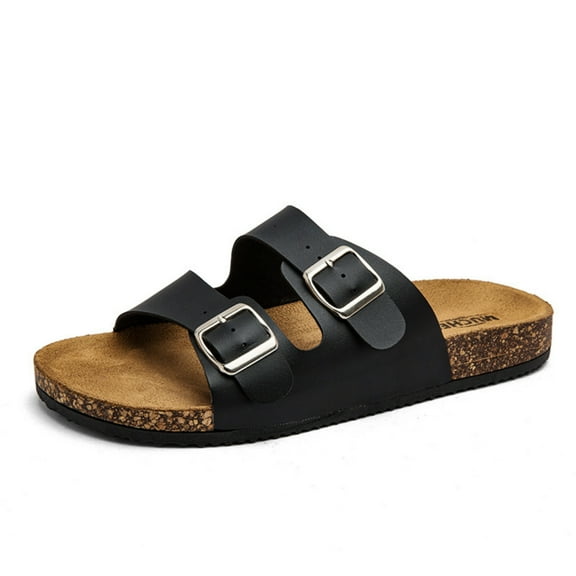 FREISTERN Unisex Cork Footbed Sandal Comfort Slide Sandals for Women Men