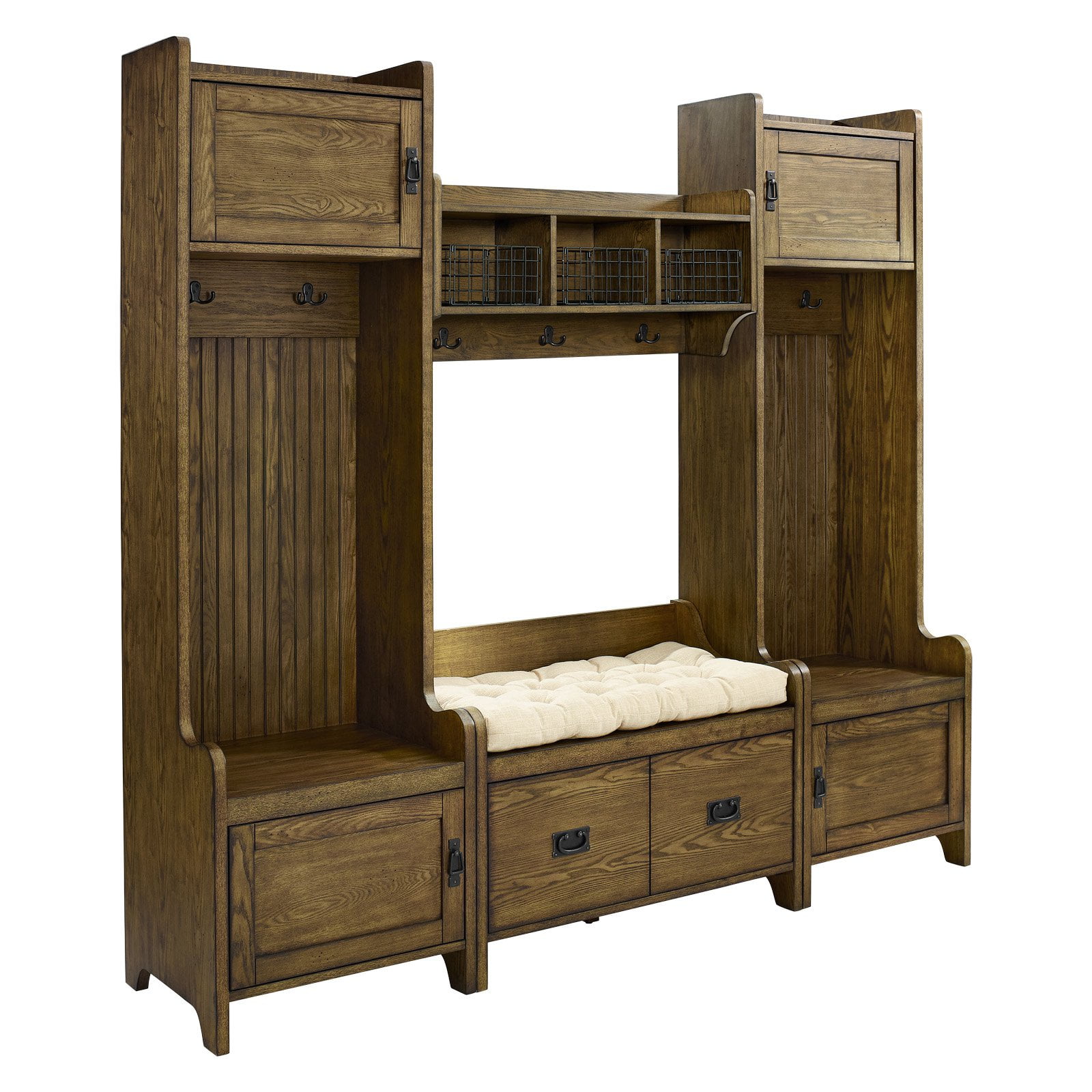 FREMONT 4 PC ENTRYWAY KIT TWO TOWERS, BENCH, SHELF IN COFFEE