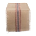 thumbnail image 1 of DII French Blue / Barn Red Middle Stripe Burlap Table Runner, 1 of 4