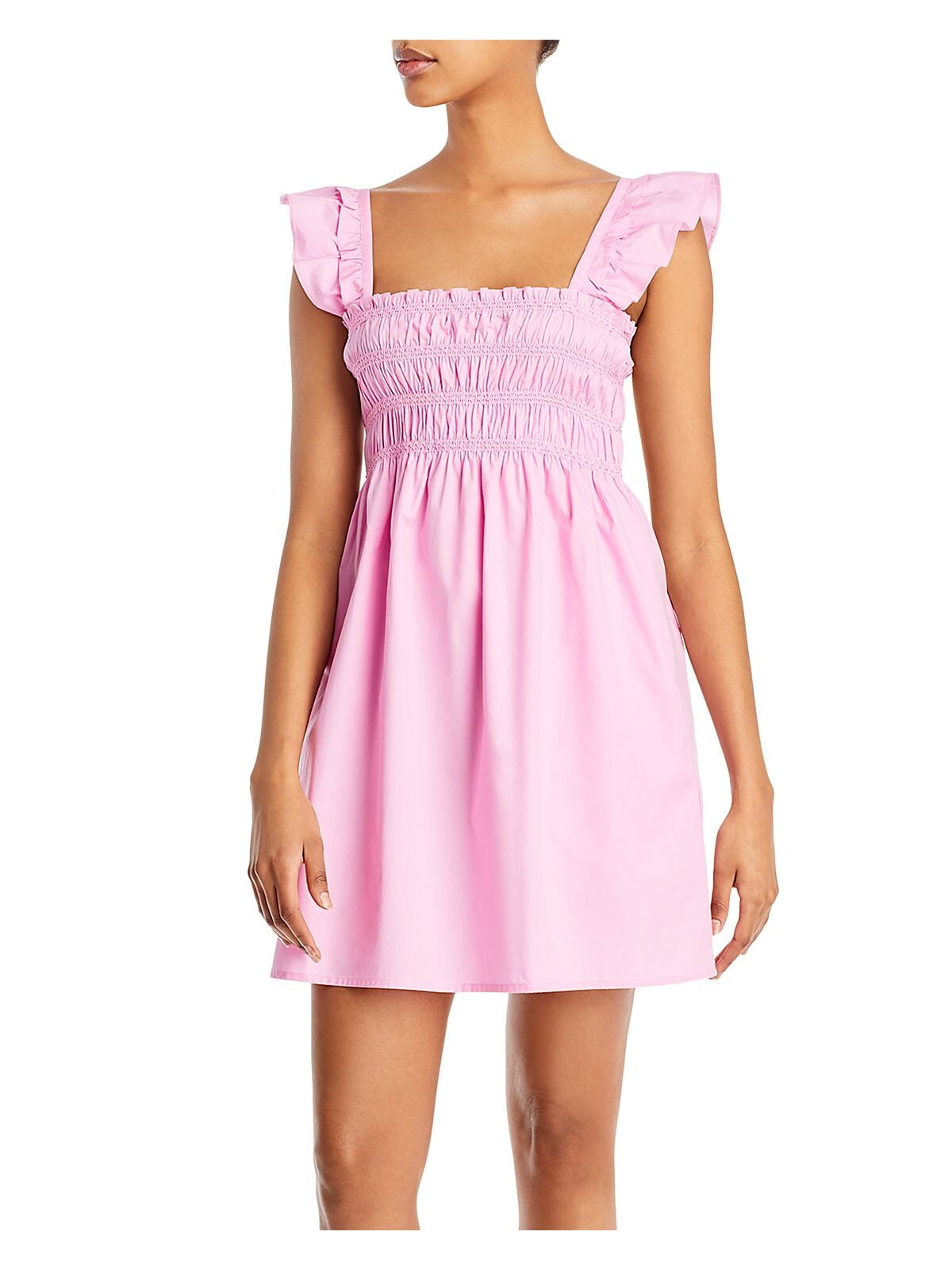 princess polly baby blue dress French Connection Women's Isla Cotton Poplin Mini Dress - Begonia Pink