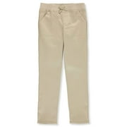 French Toast Girls' Uniform Pull-On Skinny Pants with Knit Waistband - Khaki 18