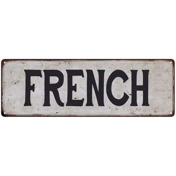 FRENCH Vintage Look Rustic Chic Metal Sign 8x24 108240036497