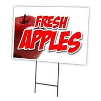 FRESH APPLES 18"x24" Yard Sign & Stake | Advertise Your Business | Stake Included Image On Front Only | Made in The USA