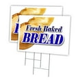 thumbnail image 1 of FRESH BAKED BREAD 2 Pack Of 12" x 16" Yard Sign & Stake outdoor plastic  window | Advertise Your Business | Stake Included Image On Front Only | Made in The USA, 1 of 3
