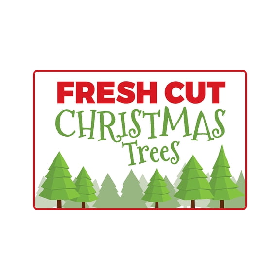 FRESH CUT XMAS TREES Aluminum Sign xmas christmas season trees holiday | Indoor/Outdoor | 14" Tall