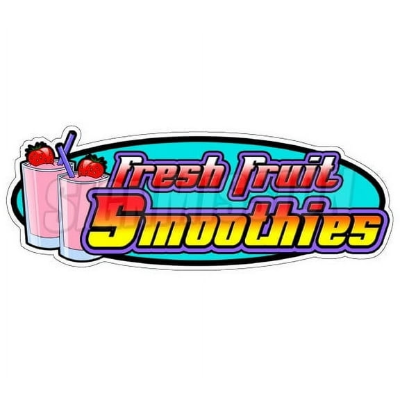 FRESH FRUIT SMOOTHIES Concession Decal drink sign stand