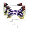 thumbnail image 1 of FRESH GRAPES 2 Pack Of 18" x 24" Yard Sign & Stake | Advertise Your Business | Stake Included Image On Front Only | Made in The USA, 1 of 3